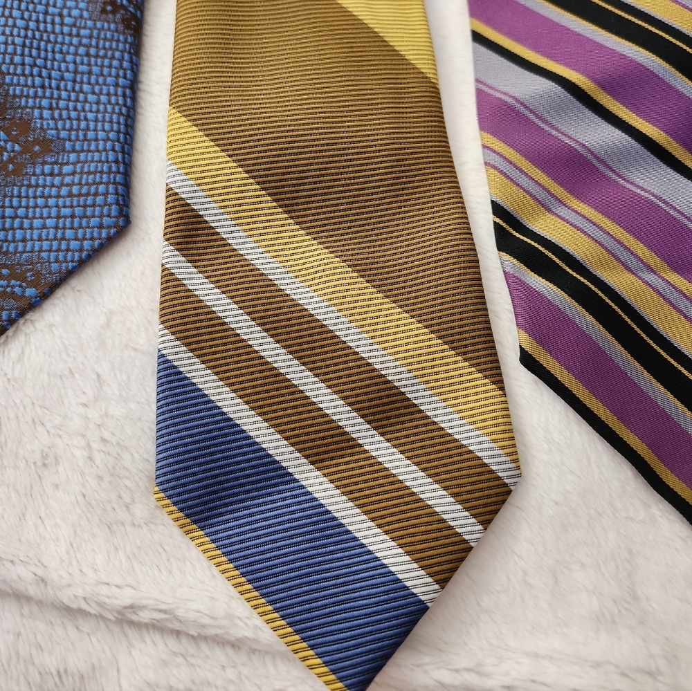 1970's Funky Vintage Repp Ties Bundle Of 3 - Picture 3 of 7